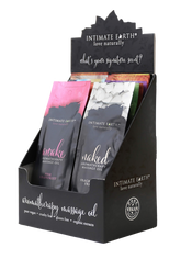 Intimate Earth Massage Oil - 30ml Foil - Filled Folded Display (Holds 18 foils)
